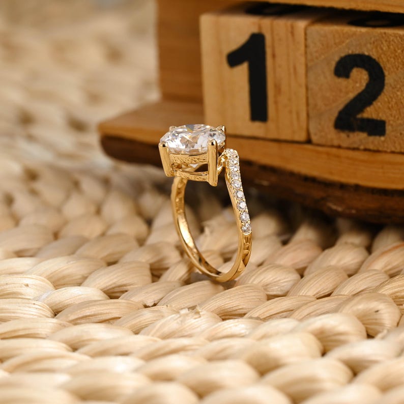 Marquise Cut Cluster Styled Lab Grown Diamond Engagement Ring
