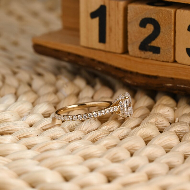 Marquise Cut Cluster Styled Lab Grown Diamond Engagement Ring