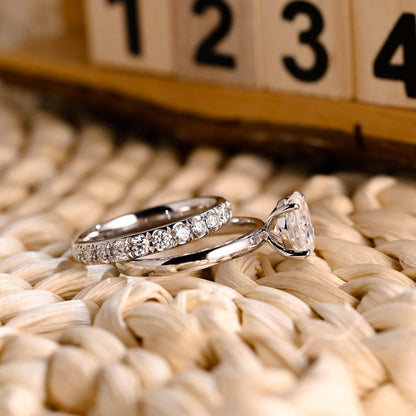 Marquise Cut Cluster Styled Lab Grown Diamond Bridal Ring Set