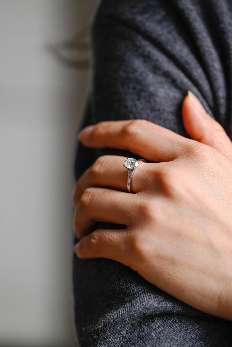 Marquise Cut Cluster Styled Lab Grown Diamond Engagement Ring