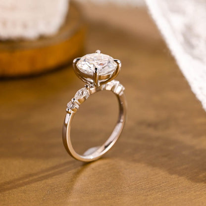 Marquise Cut Cluster Styled Lab Grown Diamond Engagement Ring