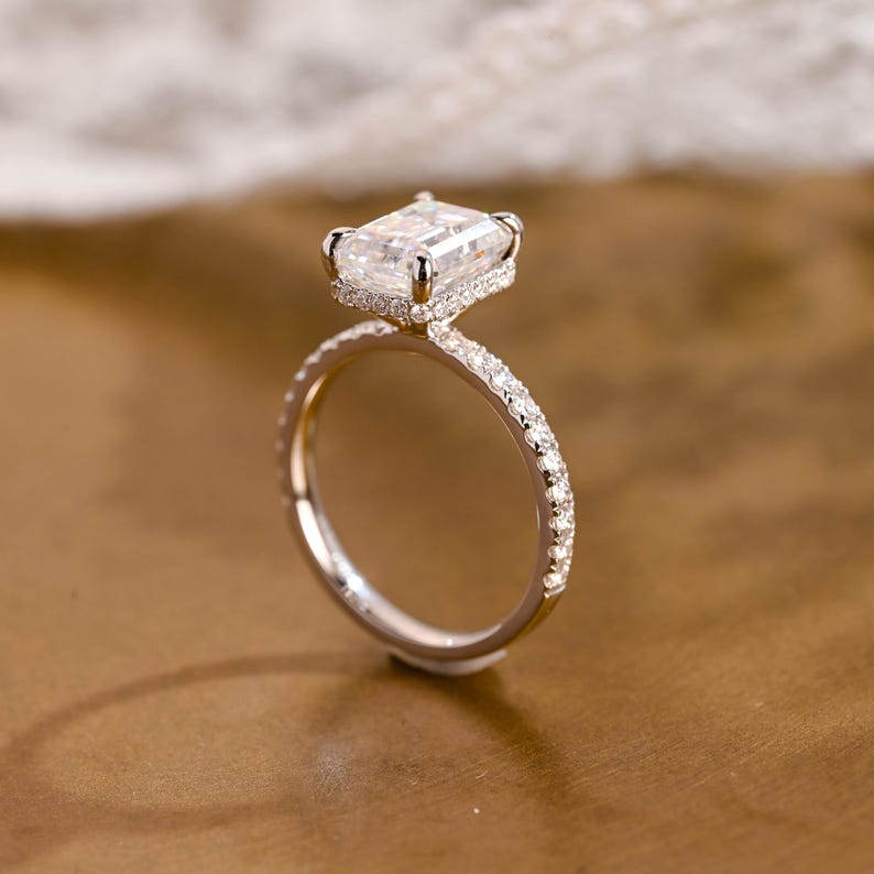 Marquise Cut Cluster Styled Lab Grown Diamond Engagement Ring