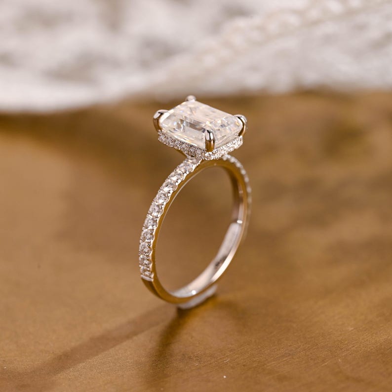 Marquise Cut Cluster Styled Lab Grown Diamond Engagement Ring