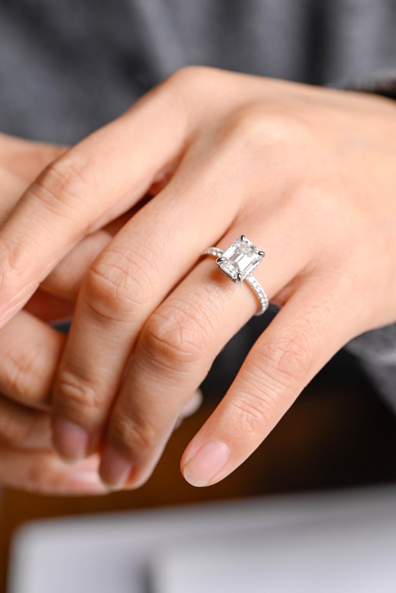 Marquise Cut Cluster Styled Lab Grown Diamond Engagement Ring