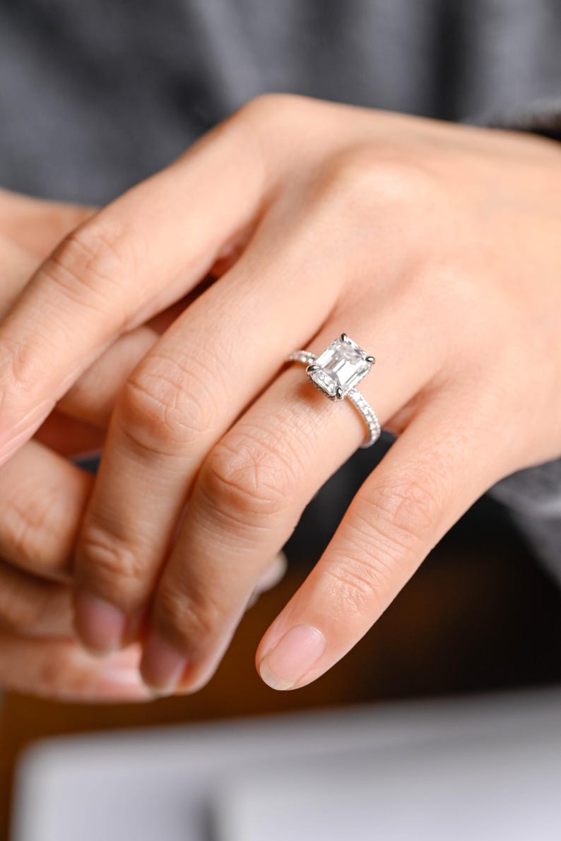 Marquise Cut Cluster Styled Lab Grown Diamond Engagement Ring
