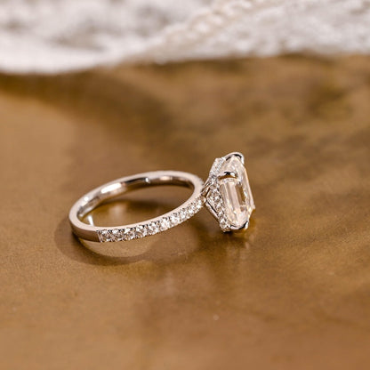 Marquise Cut Cluster Styled Lab Grown Diamond Engagement Ring