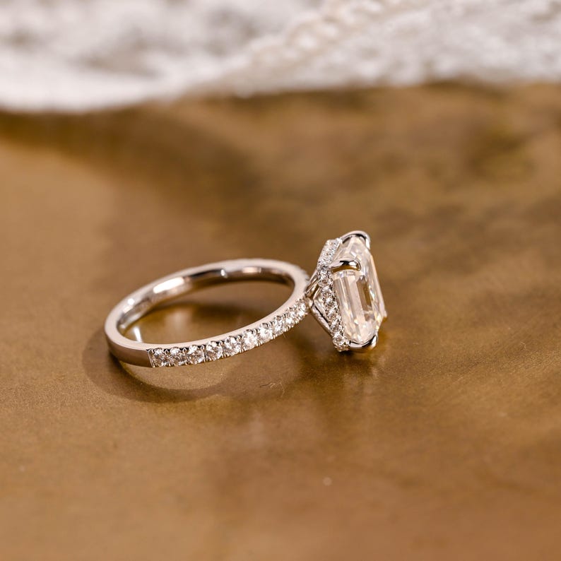 Marquise Cut Cluster Styled Lab Grown Diamond Engagement Ring