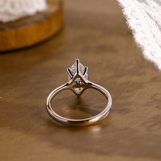 Marquise Cut Cluster Styled Lab Grown Diamond Engagement Ring