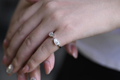 Marquise Cut Cluster Styled Lab Grown Diamond Engagement Ring