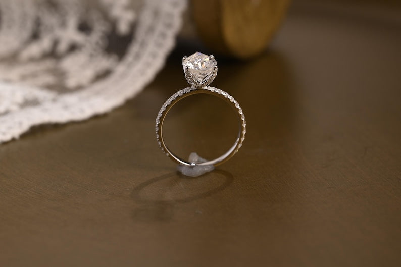 Marquise Cut Cluster Styled Lab Grown Diamond Engagement Ring