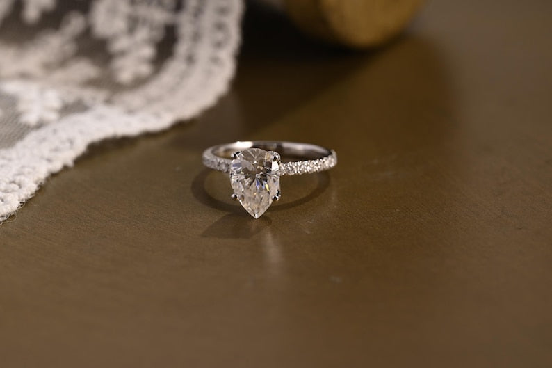 Marquise Cut Cluster Styled Lab Grown Diamond Engagement Ring