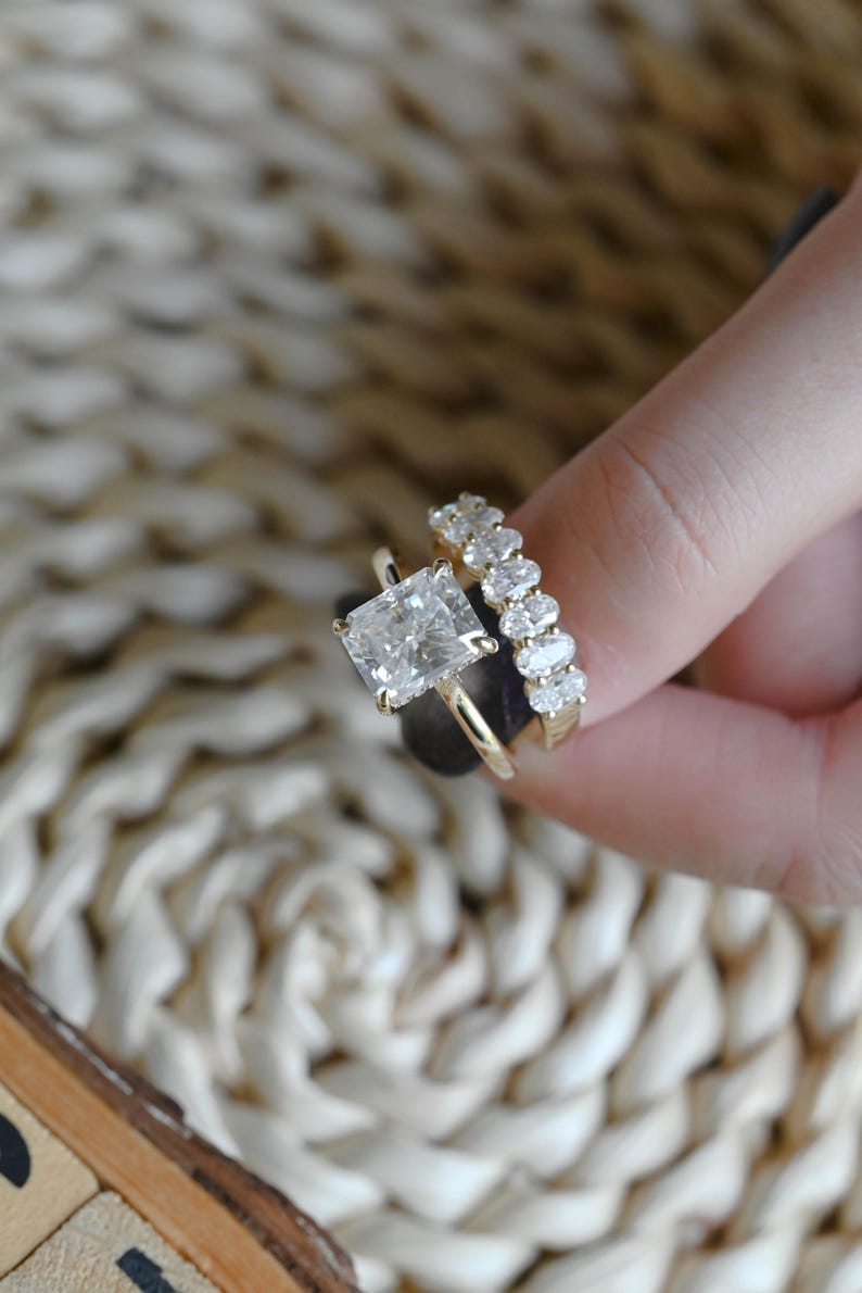 Marquise Cut Cluster Styled Lab Grown Diamond Bridal Ring Set