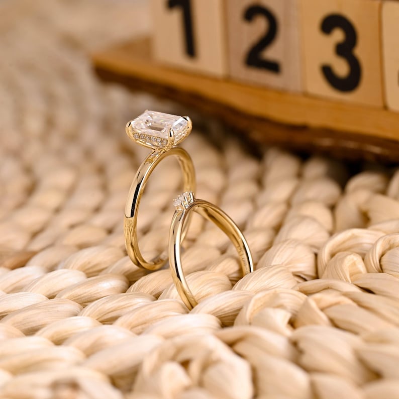 Marquise Cut Cluster Styled Lab Grown Diamond Bridal Ring Set