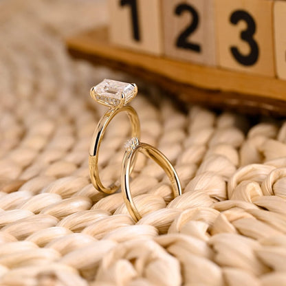 Marquise Cut Cluster Styled Lab Grown Diamond Bridal Ring Set