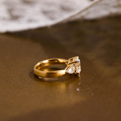 Marquise Cut Cluster Styled Lab Grown Diamond Engagement Ring