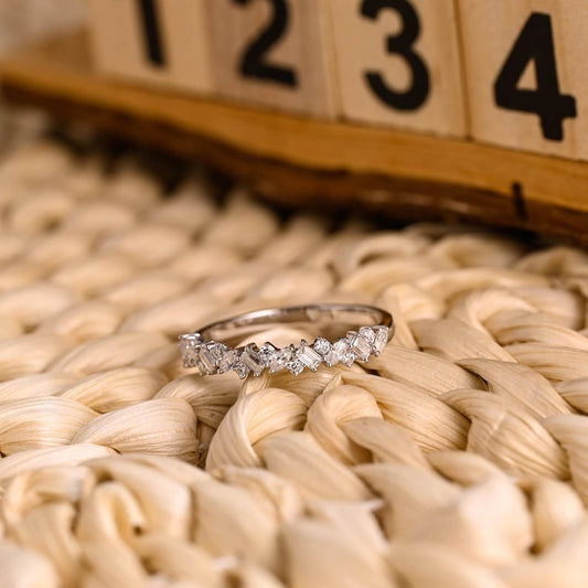 Marquise Cut Cluster Styled Lab Grown Wedding Band