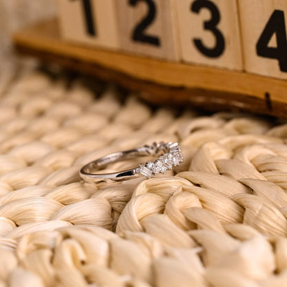 Marquise Cut Cluster Styled Lab Grown Wedding Band