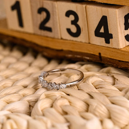 Marquise Cut Cluster Styled Lab Grown Wedding Band