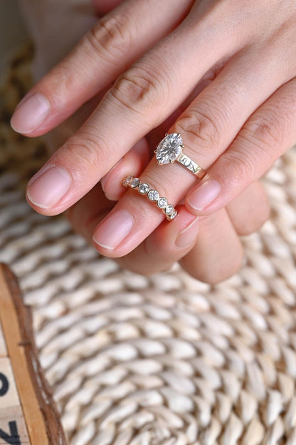 Marquise Cut Cluster Styled Lab Grown Diamond Bridal Ring Set