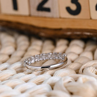 Marquise Cut Cluster Styled Lab Grown Wedding Band