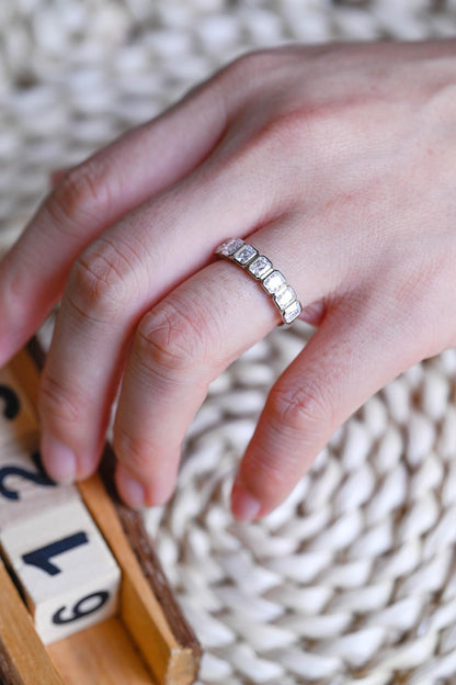 Marquise Cut Cluster Styled Lab Grown Wedding Band