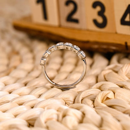Marquise Cut Cluster Styled Lab Grown Wedding Band