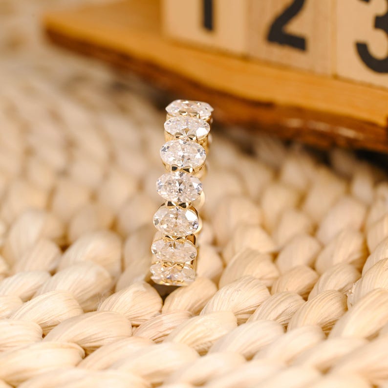 Marquise Cut Cluster Styled Lab Grown Wedding Band