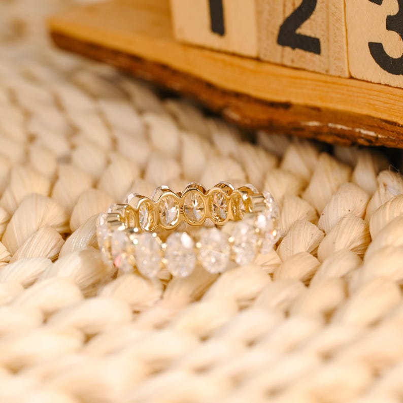 Marquise Cut Cluster Styled Lab Grown Wedding Band