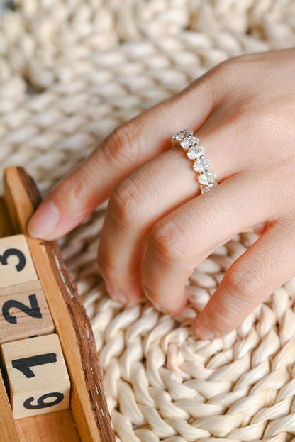 Marquise Cut Cluster Styled Lab Grown Wedding Band