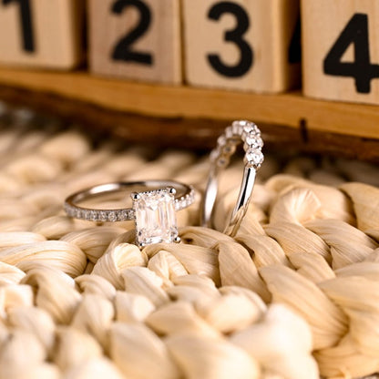 Marquise Cut Cluster Styled Lab Grown Diamond Bridal Ring Set