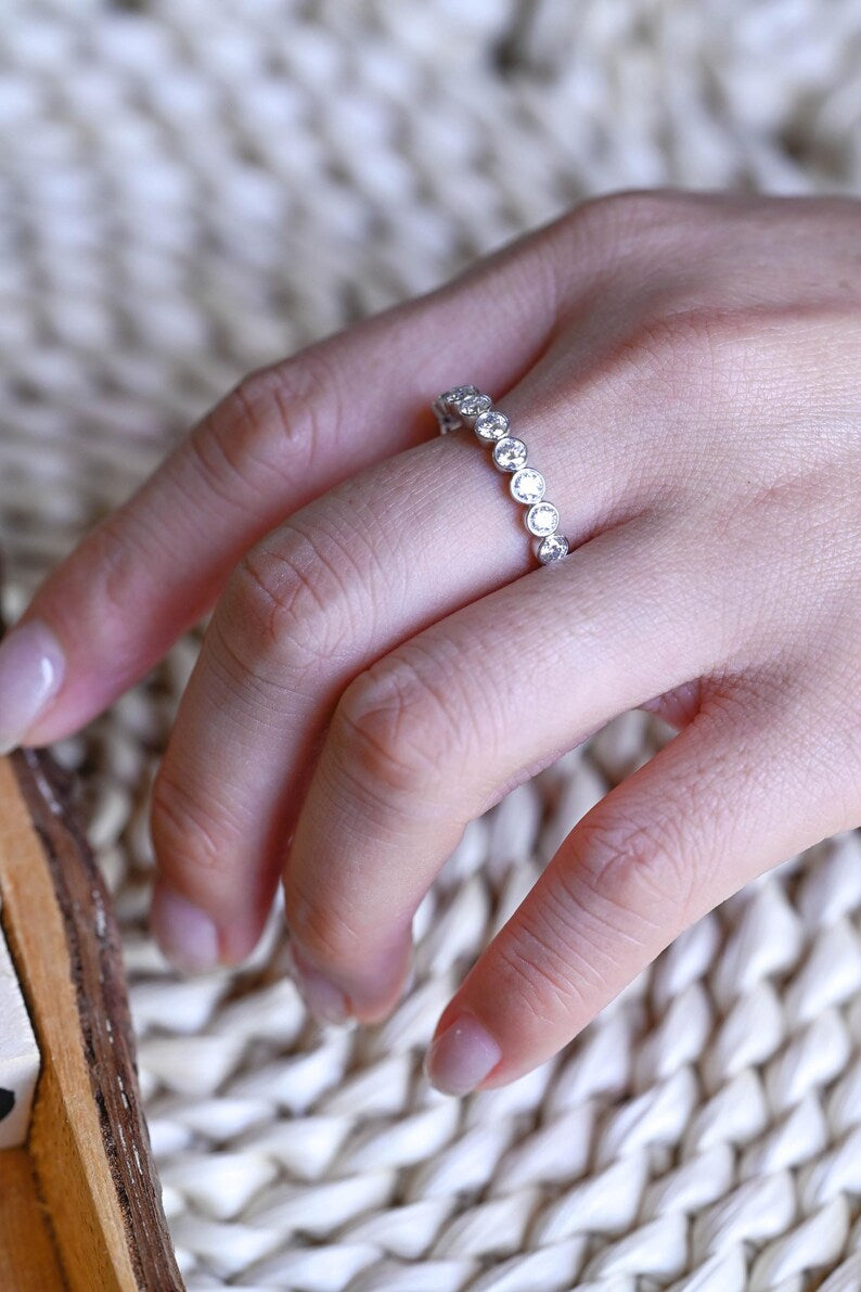 Marquise Cut Cluster Styled Lab Grown Wedding Band