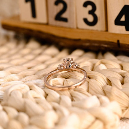 Marquise Cut Cluster Styled Lab Grown Diamond Engagement Ring