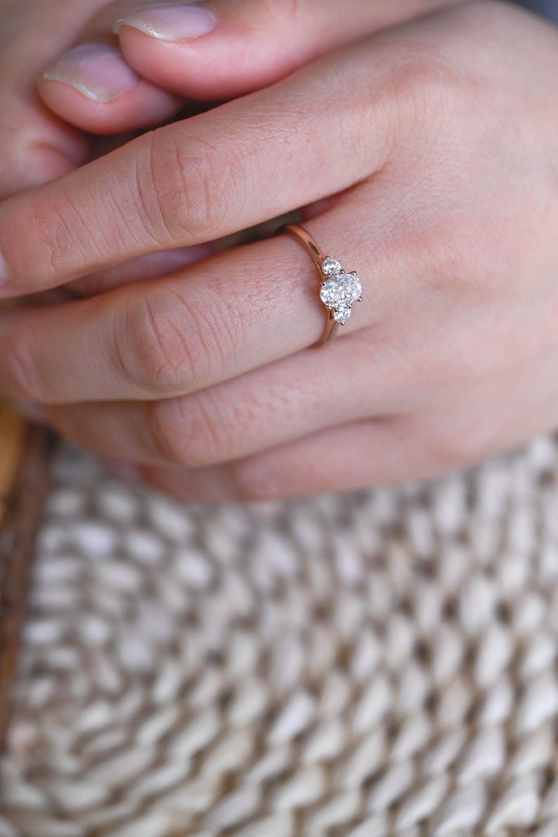 Marquise Cut Cluster Styled Lab Grown Diamond Engagement Ring