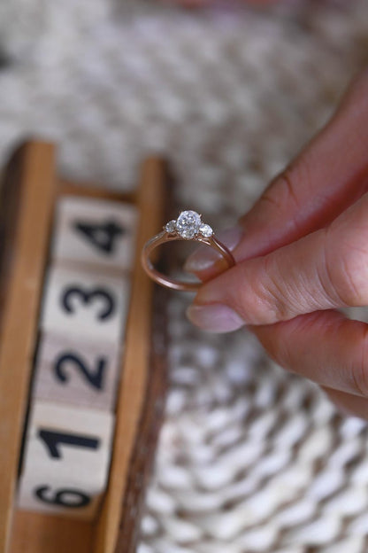 Marquise Cut Cluster Styled Lab Grown Diamond Engagement Ring