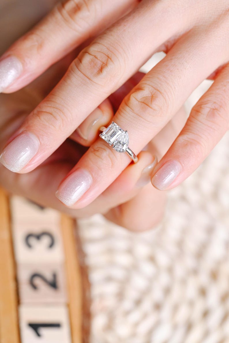 Marquise Cut Cluster Styled Lab Grown Diamond Engagement Ring