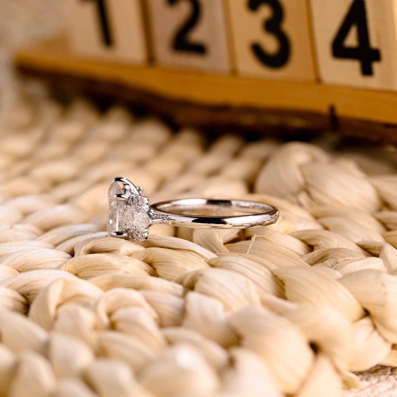 Marquise Cut Cluster Styled Lab Grown Diamond Engagement Ring