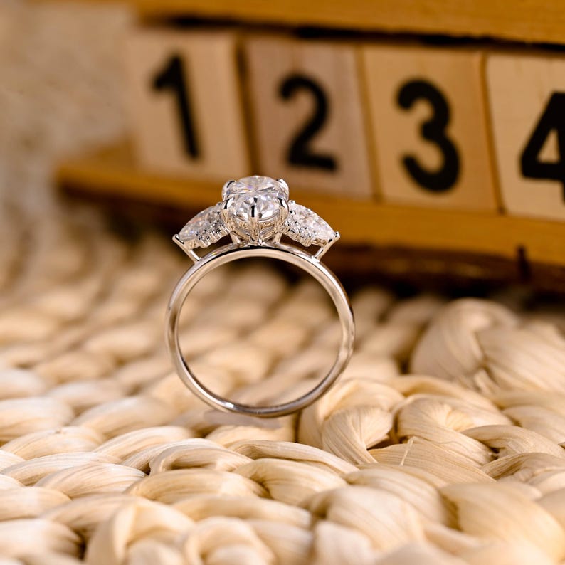 Marquise Cut Cluster Styled Lab Grown Diamond Engagement Ring