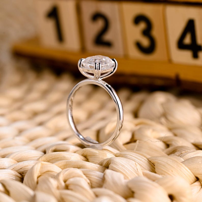 Marquise Cut Cluster Styled Lab Grown Diamond Engagement Ring