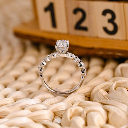 Marquise Cut Cluster Styled Lab Grown Diamond Engagement Ring