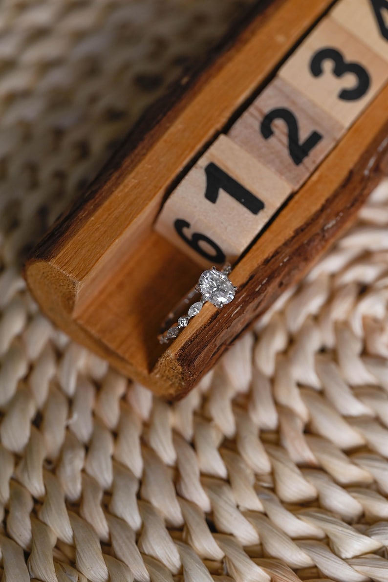 Marquise Cut Cluster Styled Lab Grown Diamond Engagement Ring