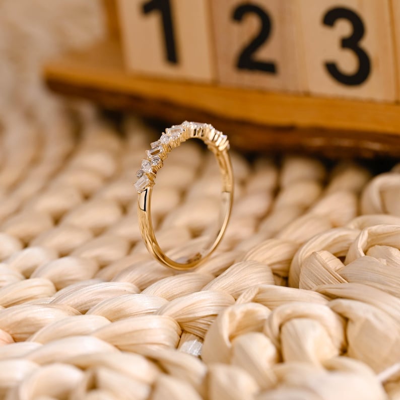Marquise Cut Cluster Styled Lab Grown Wedding Band