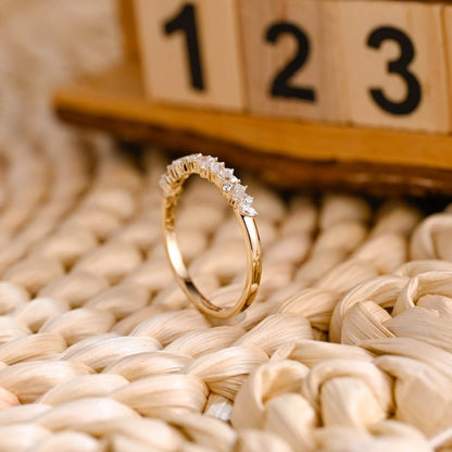 Marquise Cut Cluster Styled Lab Grown Wedding Band