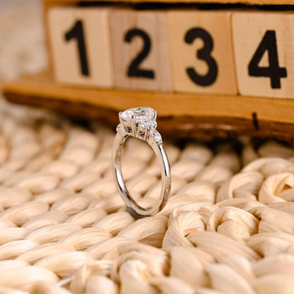 Marquise Cut Cluster Styled Lab Grown Diamond Engagement Ring