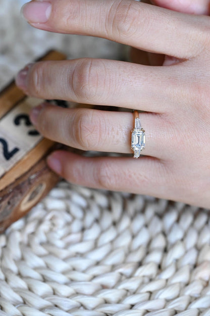 Marquise Cut Cluster Styled Lab Grown Diamond Engagement Ring