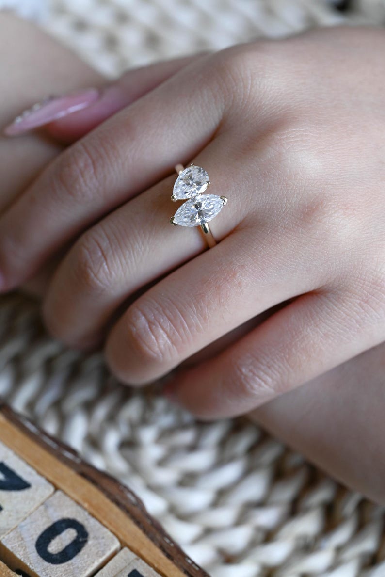 Marquise Cut Cluster Styled Lab Grown Diamond Engagement Ring