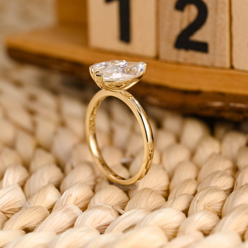 Marquise Cut Cluster Styled Lab Grown Diamond Engagement Ring