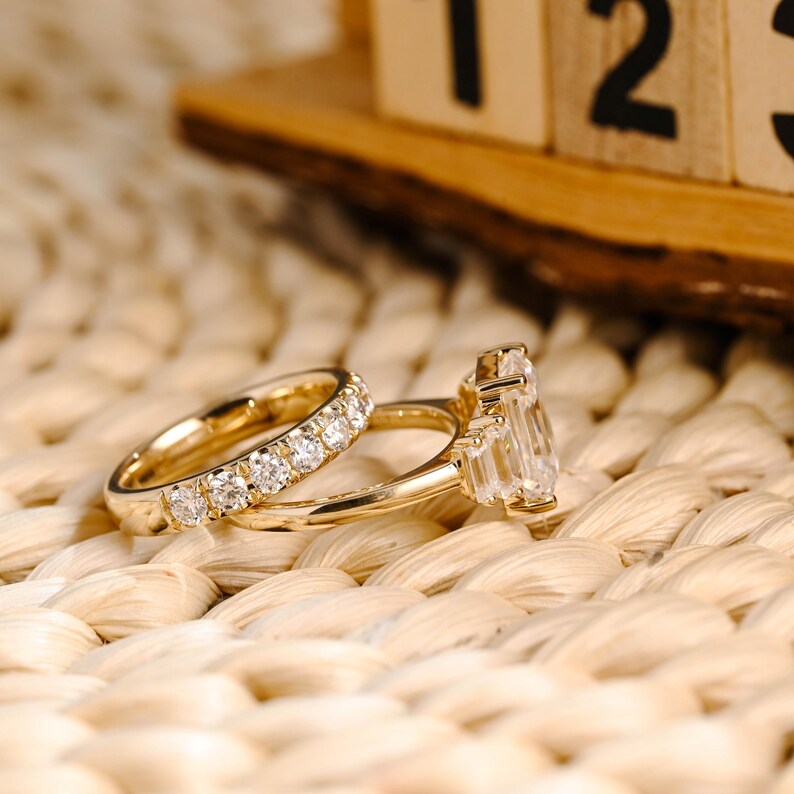 Marquise Cut Cluster Styled Lab Grown Diamond Bridal Ring Set