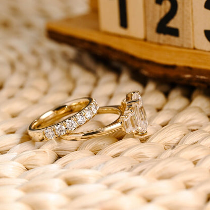 Marquise Cut Cluster Styled Lab Grown Diamond Bridal Ring Set