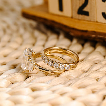 Marquise Cut Cluster Styled Lab Grown Diamond Bridal Ring Set