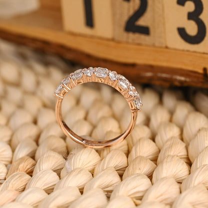 Marquise Cut Cluster Styled Lab Grown Wedding Band